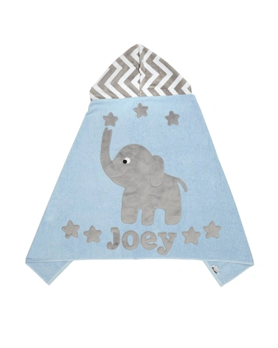 Boogie Baby Personalized Big Foot Elephant Hooded Towel, Grey