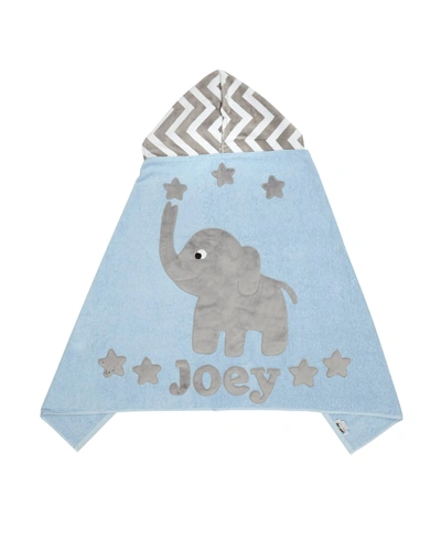 Boogie Baby Personalized Big Foot Elephant Hooded Towel, Gray