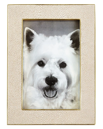 Aerin Classic Faux-shagreen 4" X 6" Picture Frame, Wheat