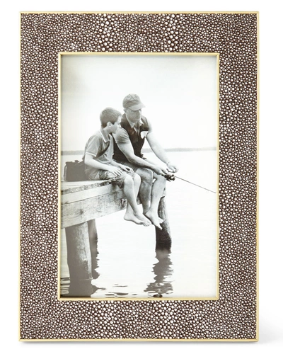 Aerin Classic Chocolate Faux-shagreen Picture Frame, 4" X 6"