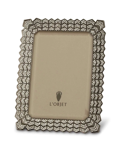 L'objet Decorative Noir Picture Frame With Crystals, 4" X 6"