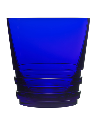 Saint Louis Crystal Large Oxymore Double Old-fashioned, Dark Blue
