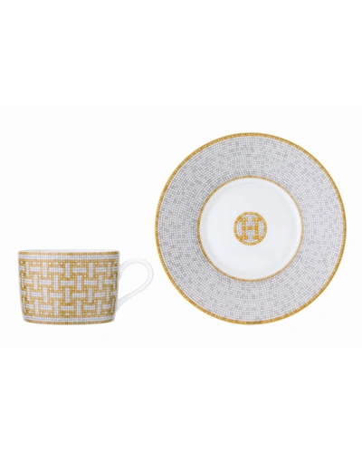 Pre-owned Herm S Mosaique Au 24 Cup & Saucer