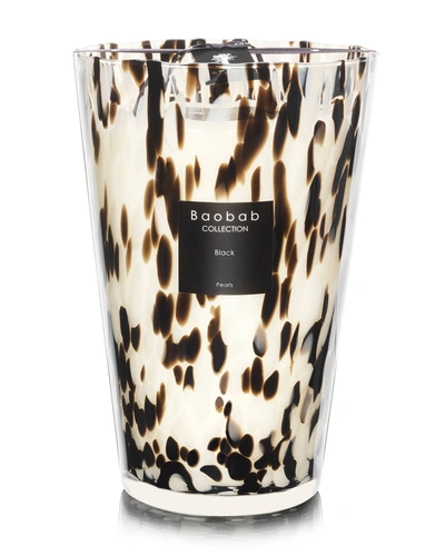Baobab Collection Black Pearls Scented Candle, 13.8" In Black/white