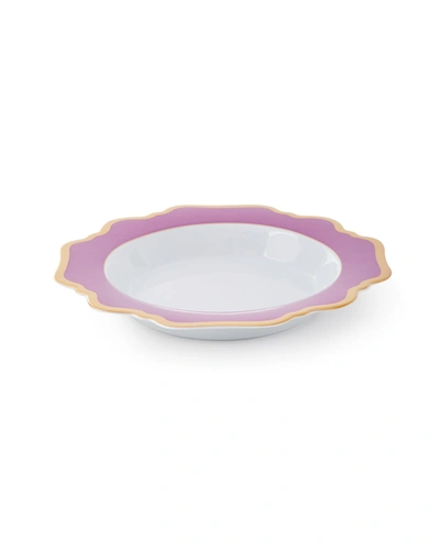 Anna Weatherley Purple Rimmed Soup Bowl