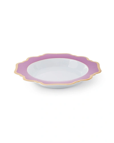 Anna Weatherley Purple Rimmed Soup Bowl In Purple Orchid