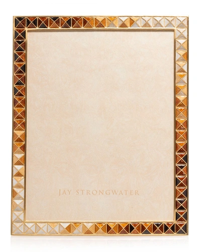 Jay Strongwater Topaz Pyramid Frame, 8" X 10" In Brown/gold