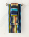 Missoni Warner Bath Towel In Blue Pattern