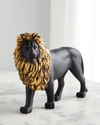 Daum Black & Gilded Sand Lion Figurine