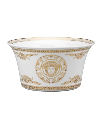 Versace Medusa Gala Vegetable Bowl In White/gold