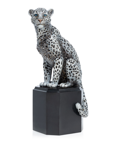 Jay Strongwater Sitting Snow Leopard Figurine