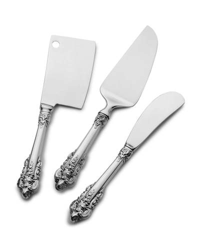 Wallace Silversmiths Grand Baroque 3-piece Cheese Knife Set