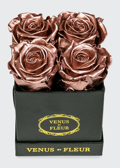 Venus Et Fleur Classic Petite Square Rose Box In Rose Gold