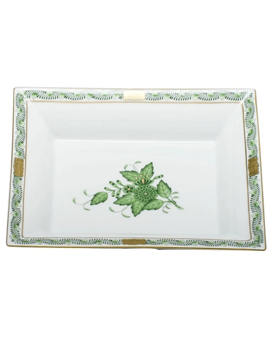 Herend Chinese Bouquet Green Jewelry Tray