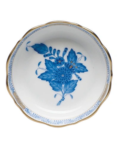 Herend Chinese Bouquet Mini Scalloped Dish - Blue