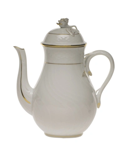 Herend Golden Edge Coffee Pot With Rose