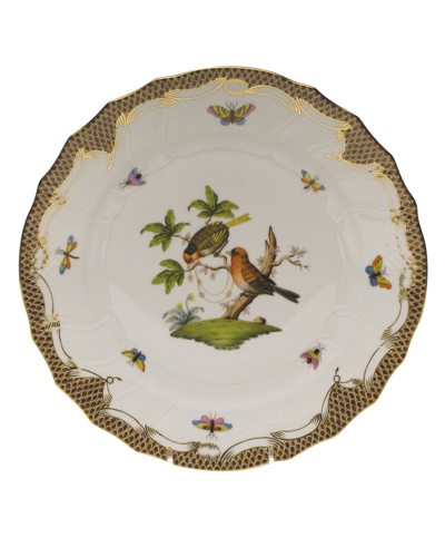 Herend Rothschild Bird Brown Motif 10 Dinner Plate
