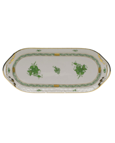 Herend Chinese Bouquet Green Sandwich Tray