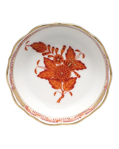 Herend Chinese Bouquet Mini Scalloped Dish - Rust