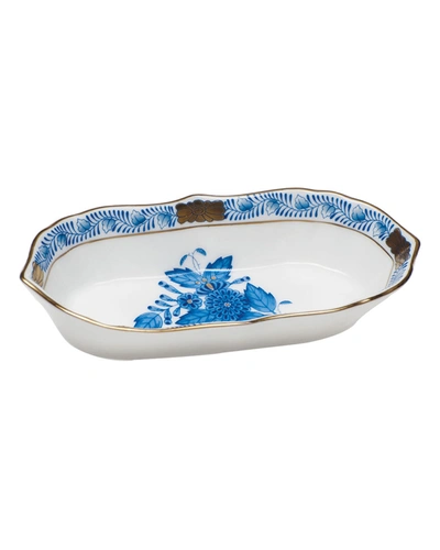 Herend Chinese Bouquet Blue Narrow Pin Dish
