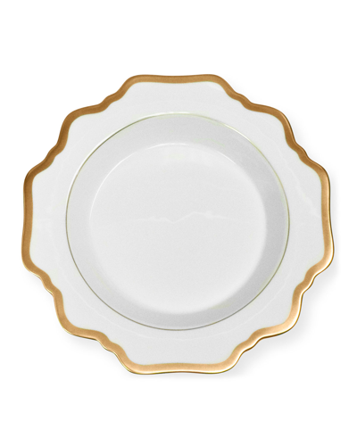 Anna Weatherley Antiqued White Soup Plate In Antique White