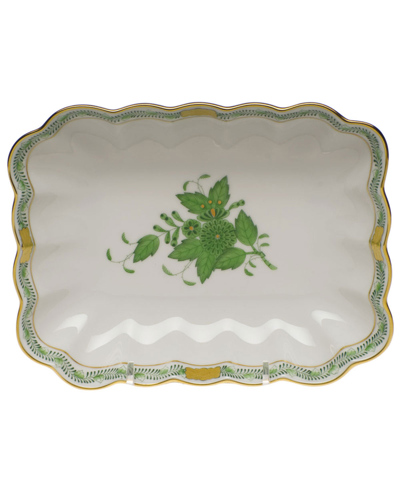 Herend Chinese Bouquet Oblong Dish - Green