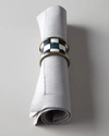 Mackenzie-childs Four Courtly Check Napkin Rings In Set Of 4