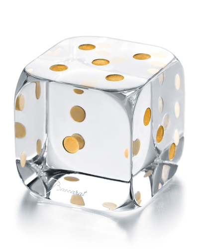 Baccarat Crystal Dice Paperweight In Clear