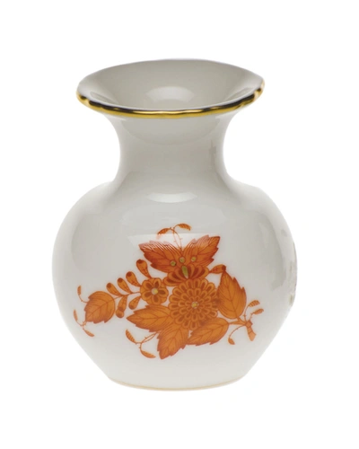 Herend Chinese Bouquet Rust Medium Bud Vase With Lip