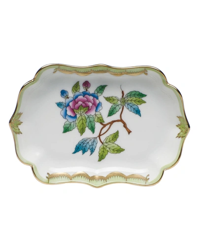 Herend Queen Victoria Green Mini Scalloped Tray