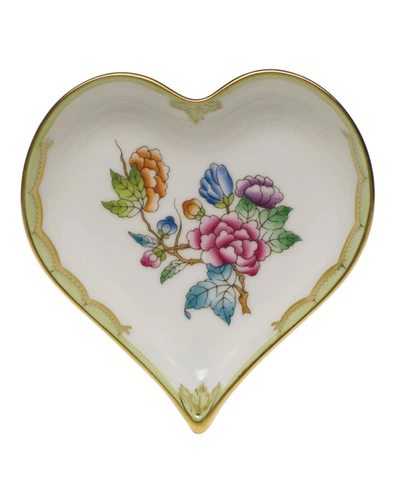 Herend Queen Victoria Green Small Heart Tray