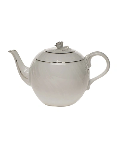 Herend Platinum Edge Teapot With Rose