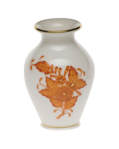 Herend Chinese Bouquet Rust Small Bud Vase With Lip