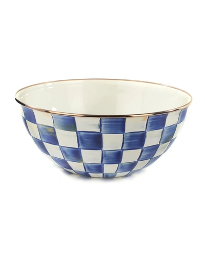 Mackenzie-childs Royal Check Everyday Large Bowl In Blue/white