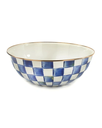 Mackenzie-childs Royal Check Everyday Extra Large Bowl In Blue/white