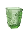 Lalique Green Pivoines Small Vase