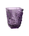 Lalique Purple Pivoines Small Vase