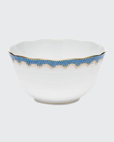 Herend Blue Fish Scale Round Bowl In Unassigned