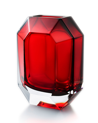 Baccarat Octogone Vase, Red