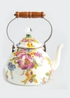 Mackenzie-childs Flower Market Three-quart Tea Kettle In White