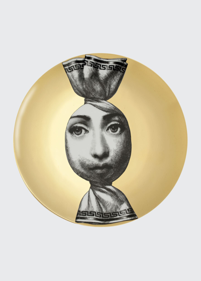 Fornasetti Wall Plate Tema E Variazioni # 262 In Black/gold