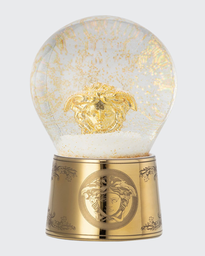 Versace Gold Medusa Snow Globe In Multi