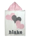 Boogie Baby Personalized Triple Hearts Hooded Towel
