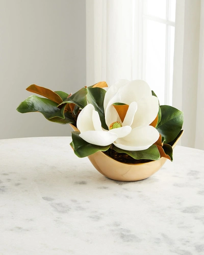 John-richard Collection Southern Gold Magnolia Arrangement In White