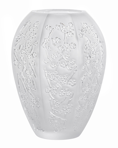 Lalique Medium Crystal Sakura Vase (14cm) In Clear