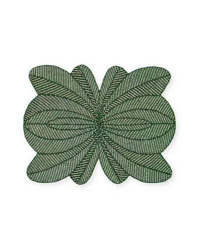 Nomi K Green Peacock Hand-beaded Placemat