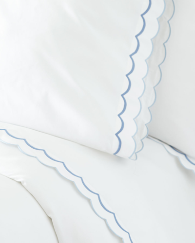 Matouk Pair Of India King Pillowcases In Cerulean