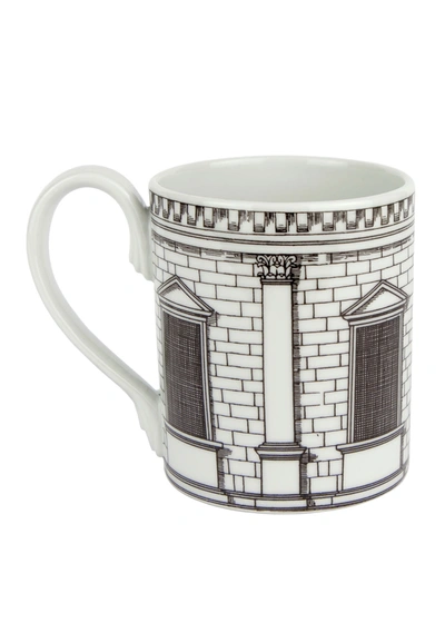 Fornasetti Mug Architettura In White/black