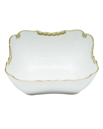 Herend Princess Victoria Green Square Salad Bowl