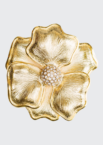 Nomi K Flower Crystal Center Napkin Rings, Set Of 4 In Gold